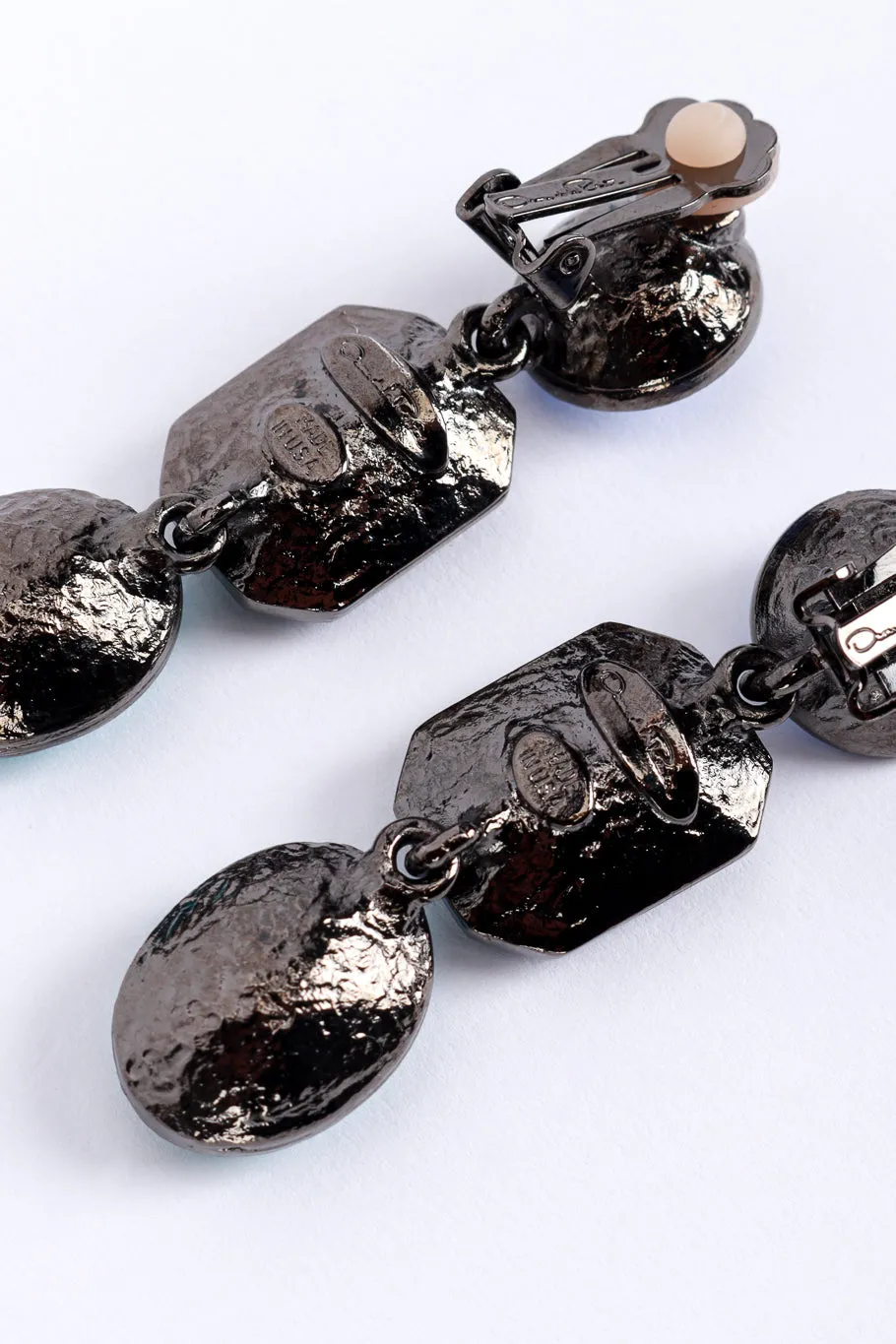 Blues Crystal Link Drop Earrings