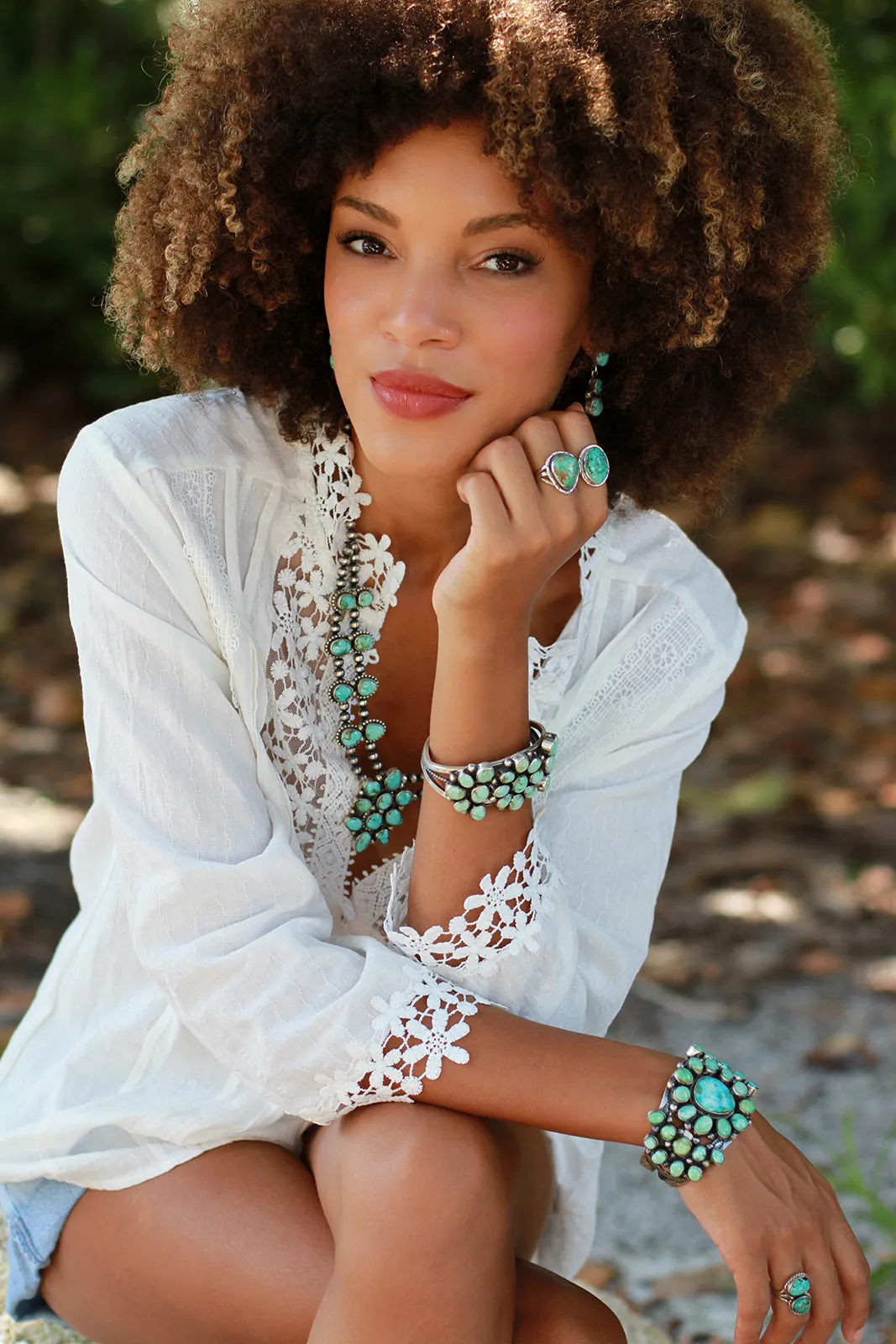 Bobby Johnson Sonoran Gold Turquoise Cluster Bracelet