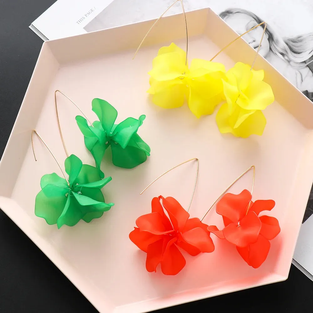Bohemia Handmade Resin Flower Earrings