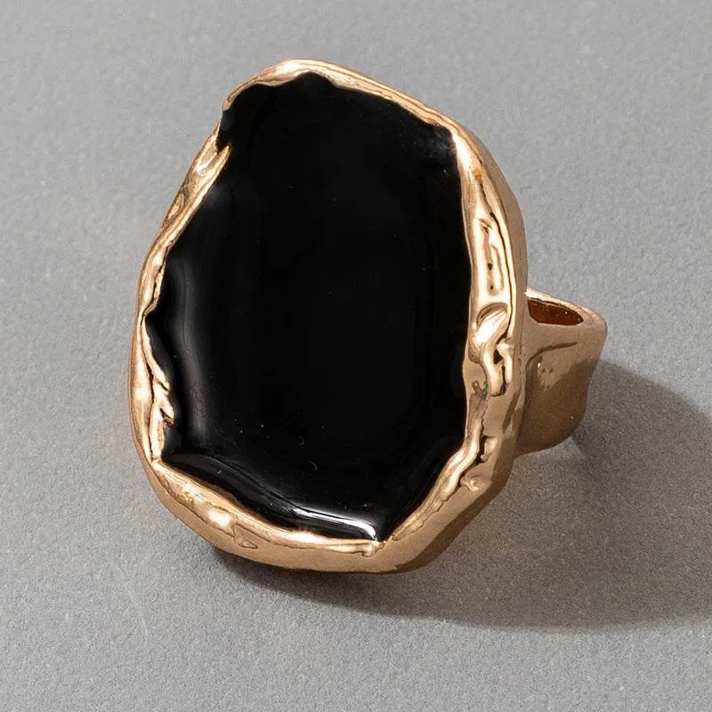 Bohemian Black Stone Gold Ring