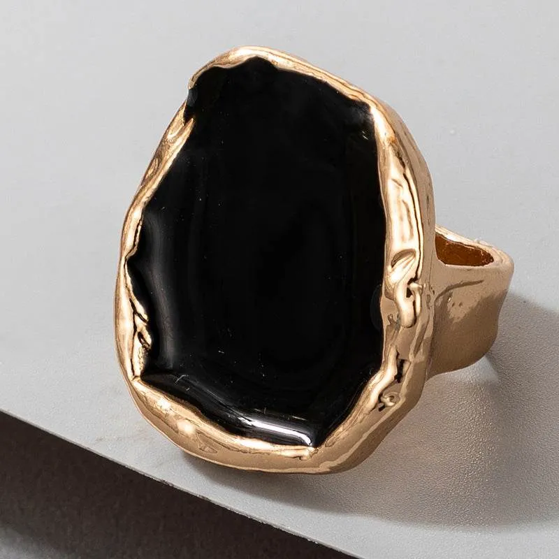 Bohemian Black Stone Gold Ring