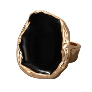 Bohemian Black Stone Gold Ring