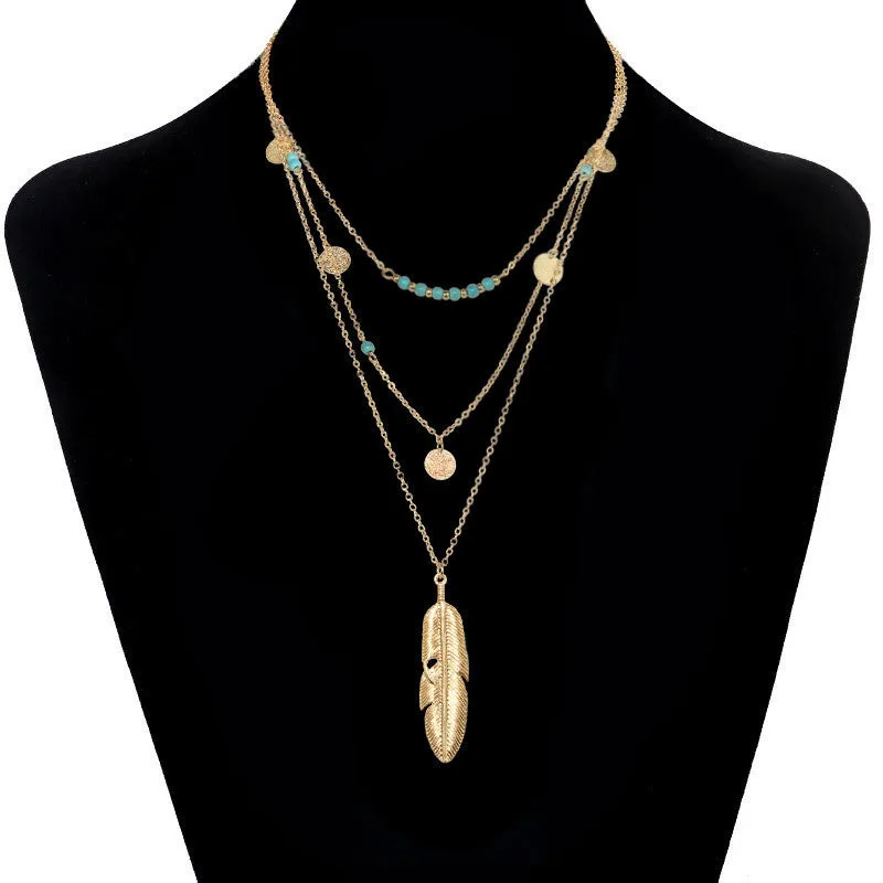 Bohemian Choker Necklace Women Natural Stone Tassel Long Necklaces & Pendants Fashion Necklaces Women Gold Plated Silver Jewelry