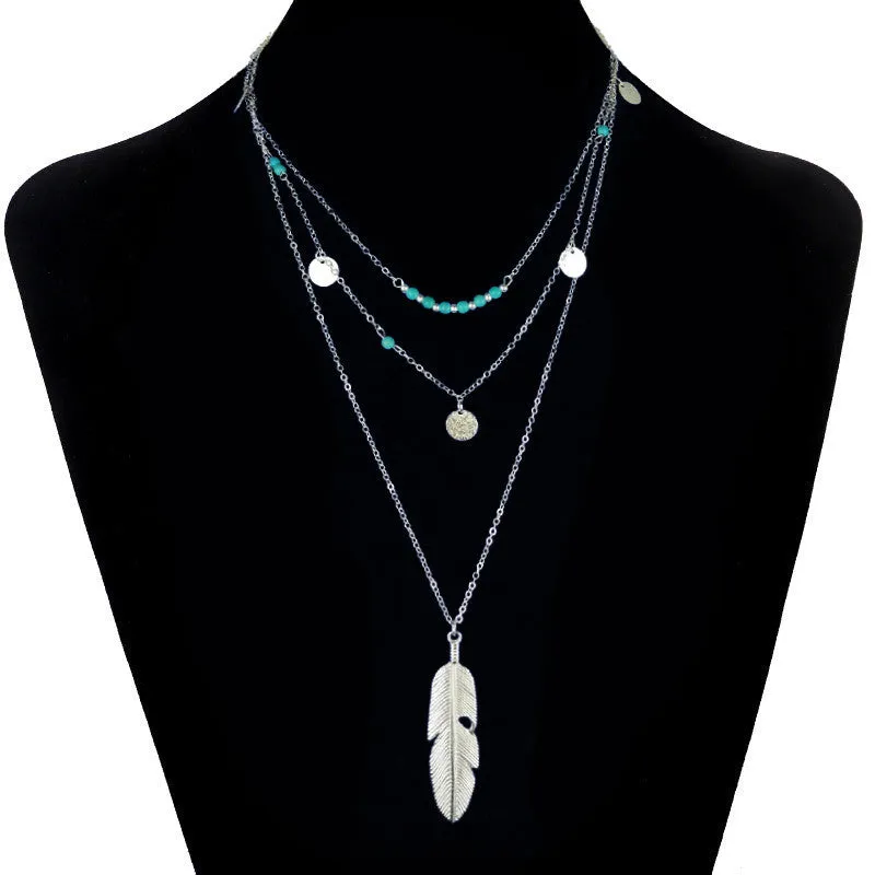 Bohemian Choker Necklace Women Natural Stone Tassel Long Necklaces & Pendants Fashion Necklaces Women Gold Plated Silver Jewelry