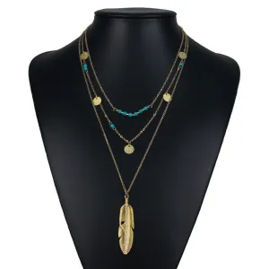 Bohemian Choker Necklace Women Natural Stone Tassel Long Necklaces & Pendants Fashion Necklaces Women Gold Plated Silver Jewelry