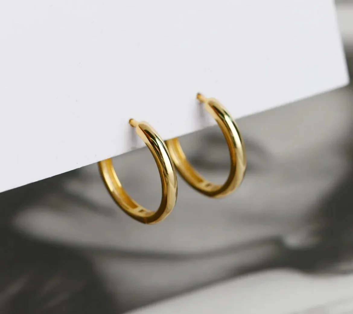 Boho & Mala 18k Gold Hoop Earrings