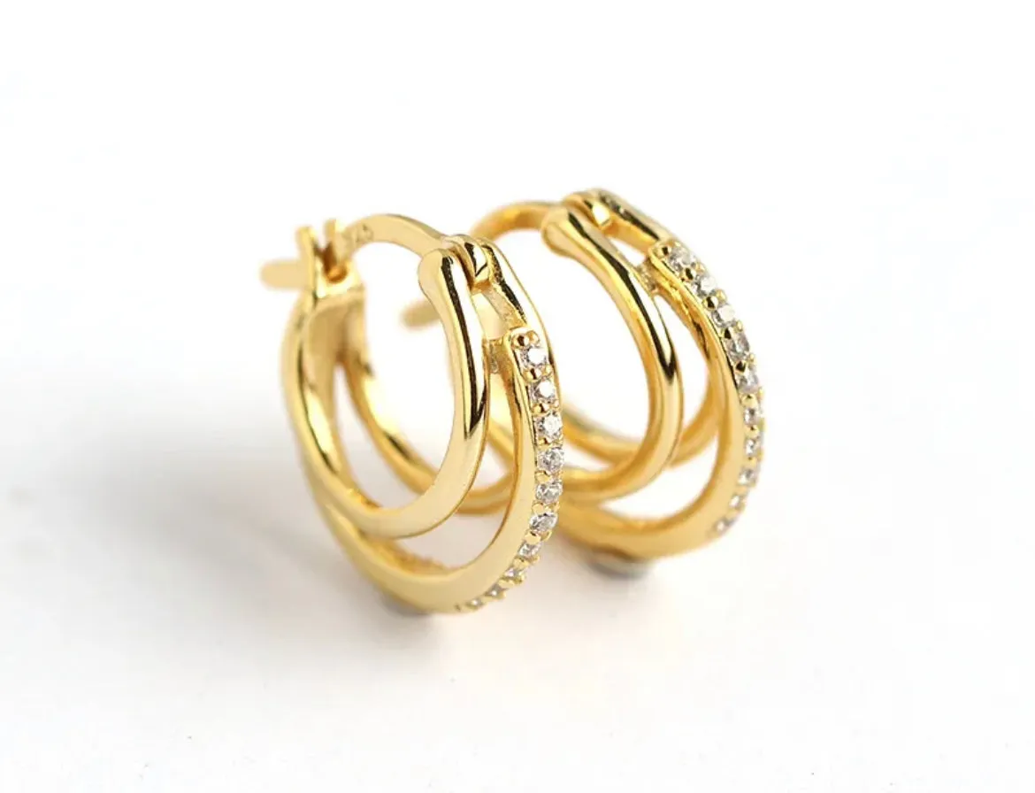 Boho & Mala 18k Gold Plated Hoop Earrings