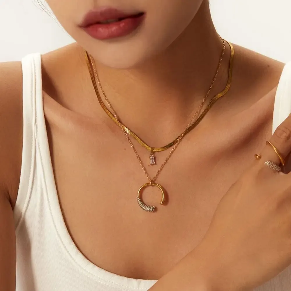 Boho & Mala Stainless Steel Gold Plated Necklace