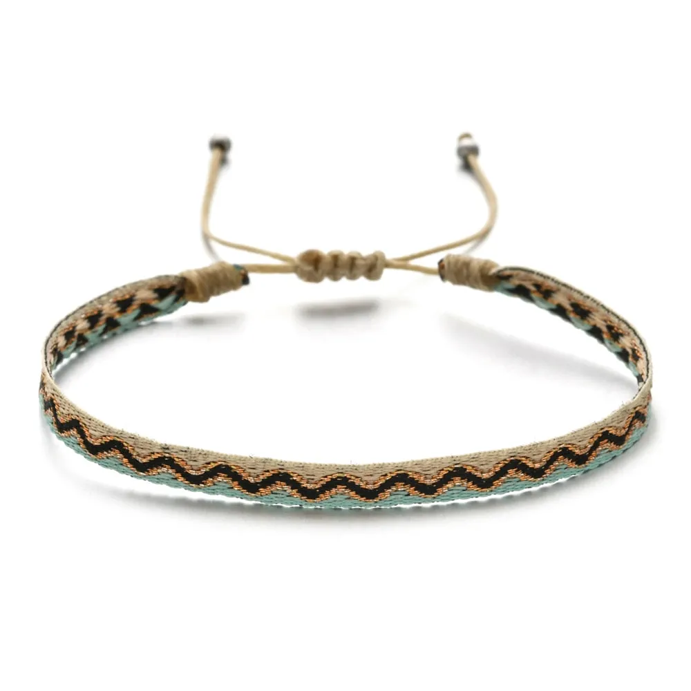 Boho Colorful Woven Rope String Bracelet, Wrap Bracelet, Bohemian Bracelet