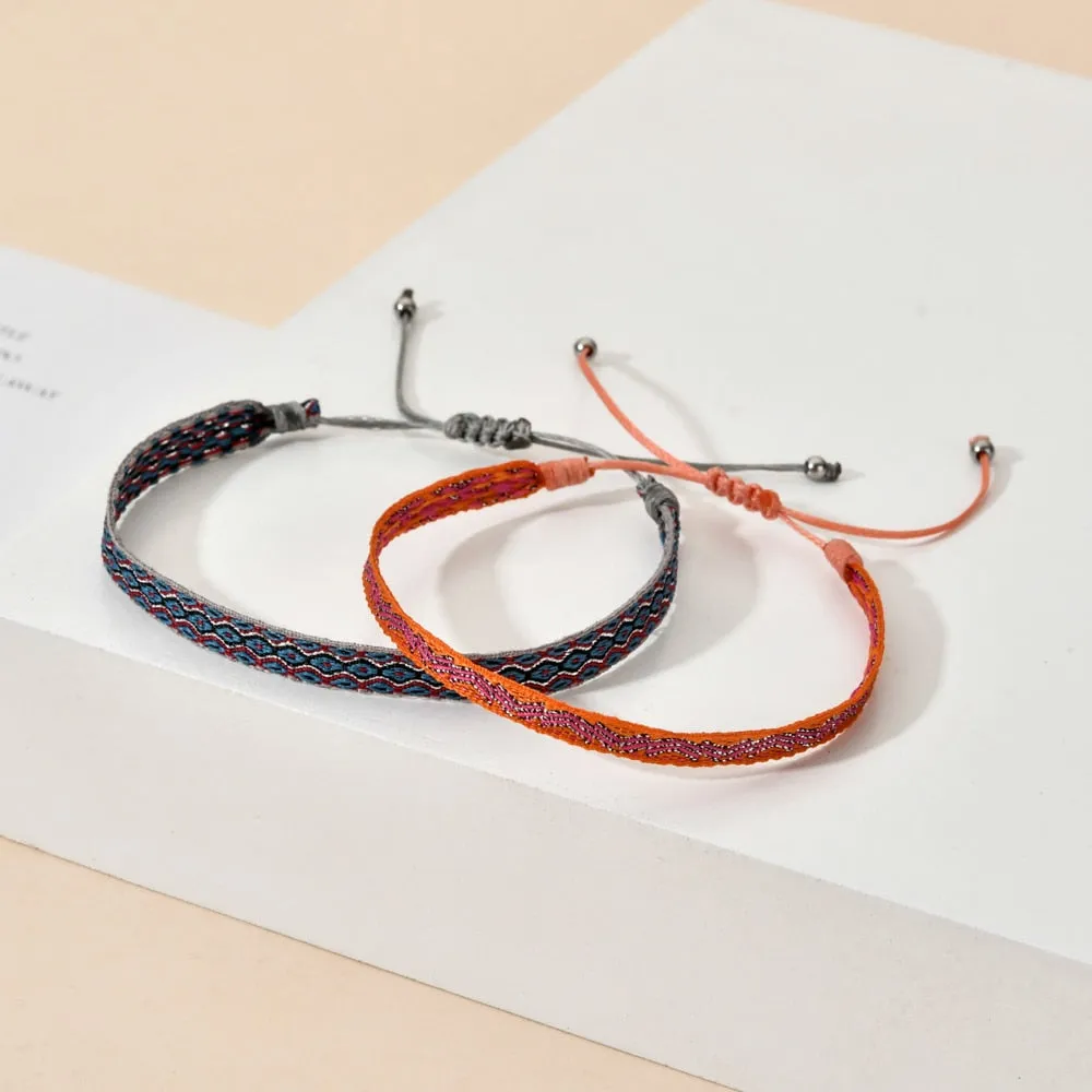 Boho Colorful Woven Rope String Bracelet, Wrap Bracelet, Bohemian Bracelet