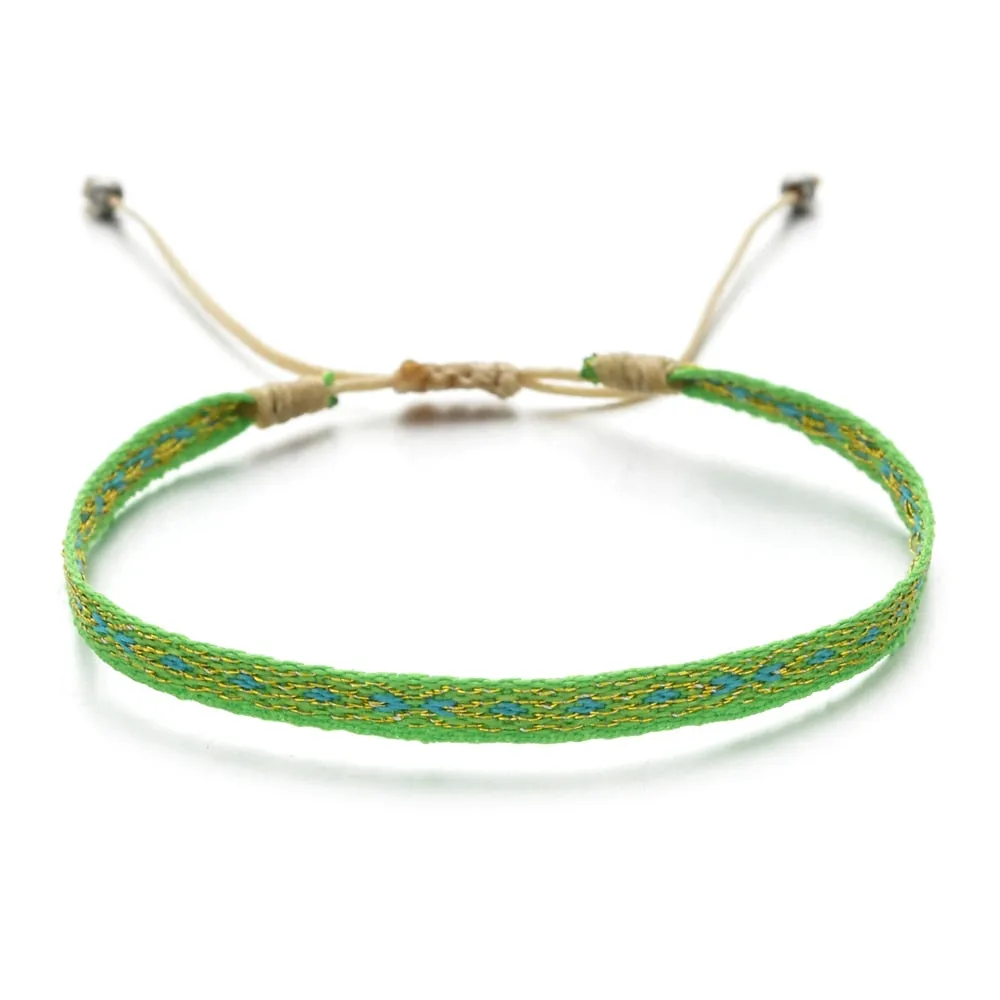 Boho Colorful Woven Rope String Bracelet, Wrap Bracelet, Bohemian Bracelet