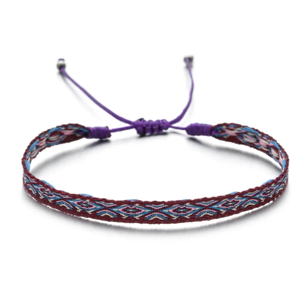 Boho Colorful Woven Rope String Bracelet, Wrap Bracelet, Bohemian Bracelet