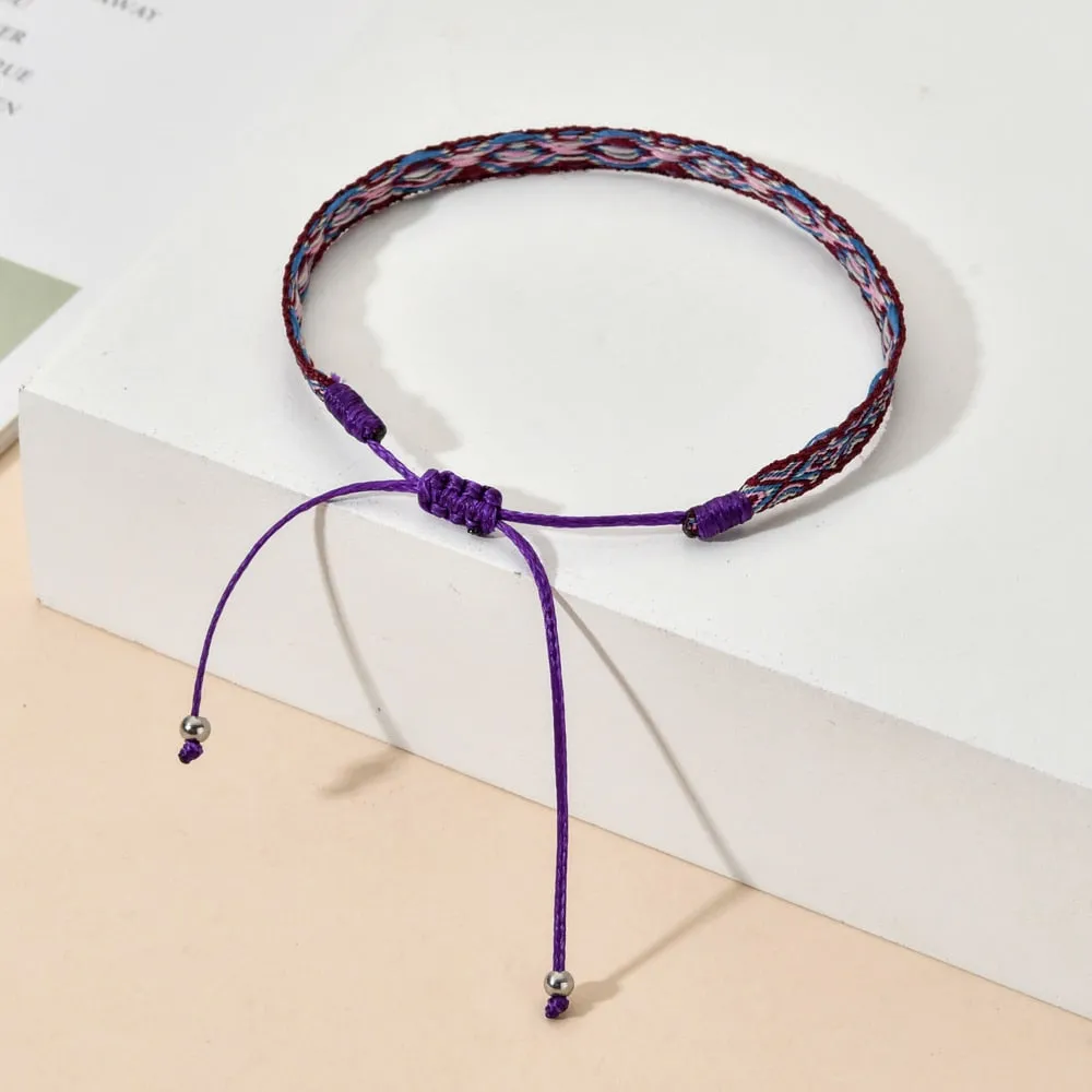 Boho Colorful Woven Rope String Bracelet, Wrap Bracelet, Bohemian Bracelet