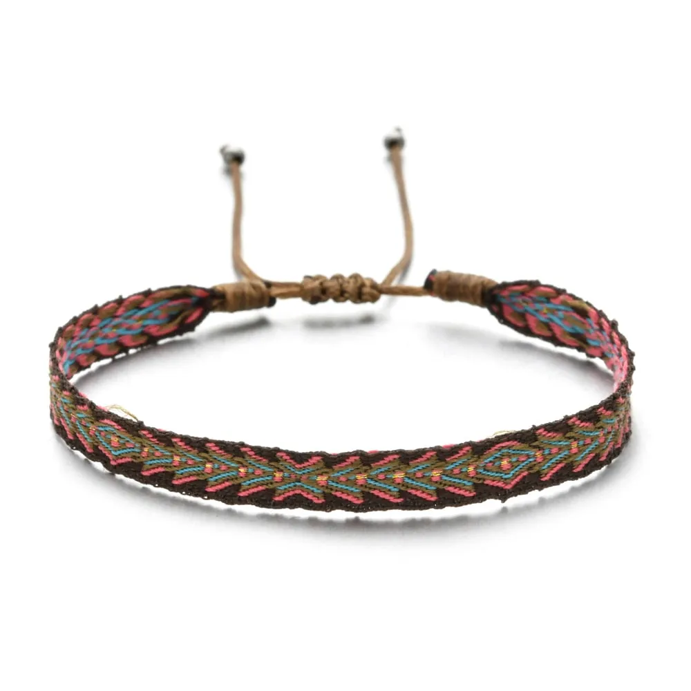 Boho Colorful Woven Rope String Bracelet, Wrap Bracelet, Bohemian Bracelet