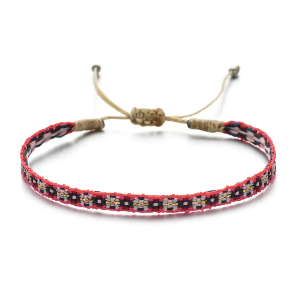 Boho Colorful Woven Rope String Bracelet, Wrap Bracelet, Bohemian Bracelet