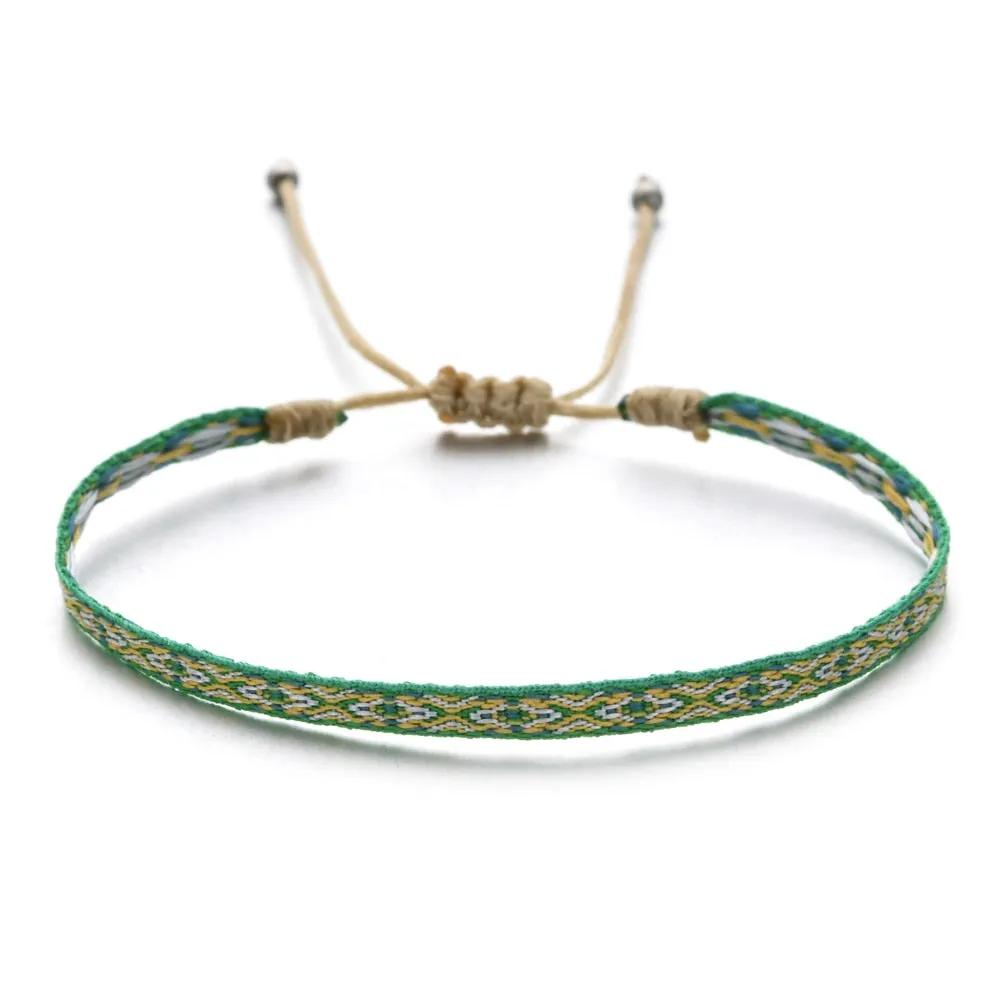 Boho Colorful Woven Rope String Bracelet, Wrap Bracelet, Bohemian Bracelet