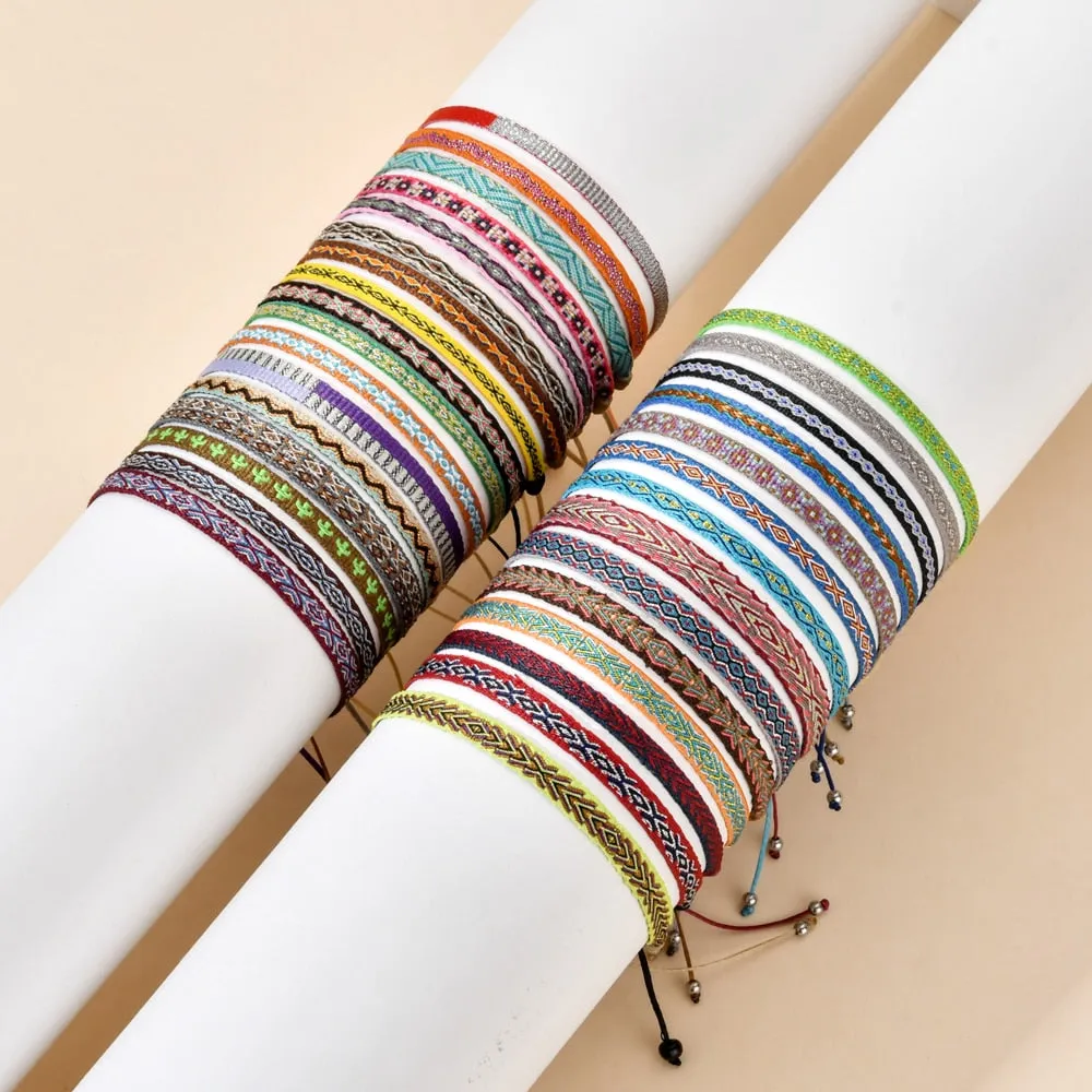Boho Colorful Woven Rope String Bracelet, Wrap Bracelet, Bohemian Bracelet