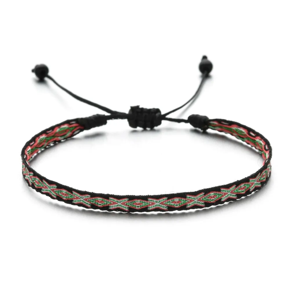 Boho Colorful Woven Rope String Bracelet, Wrap Bracelet, Bohemian Bracelet