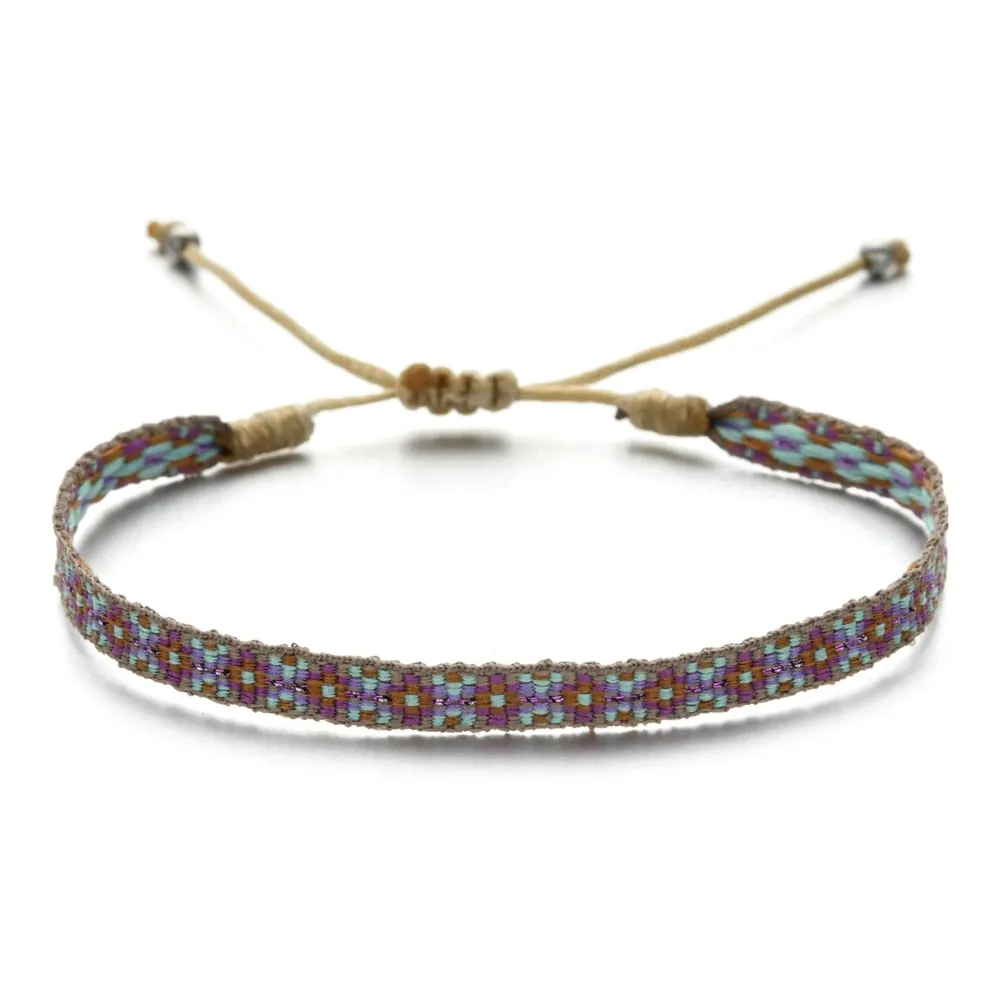 Boho Colorful Woven Rope String Bracelet, Wrap Bracelet, Bohemian Bracelet