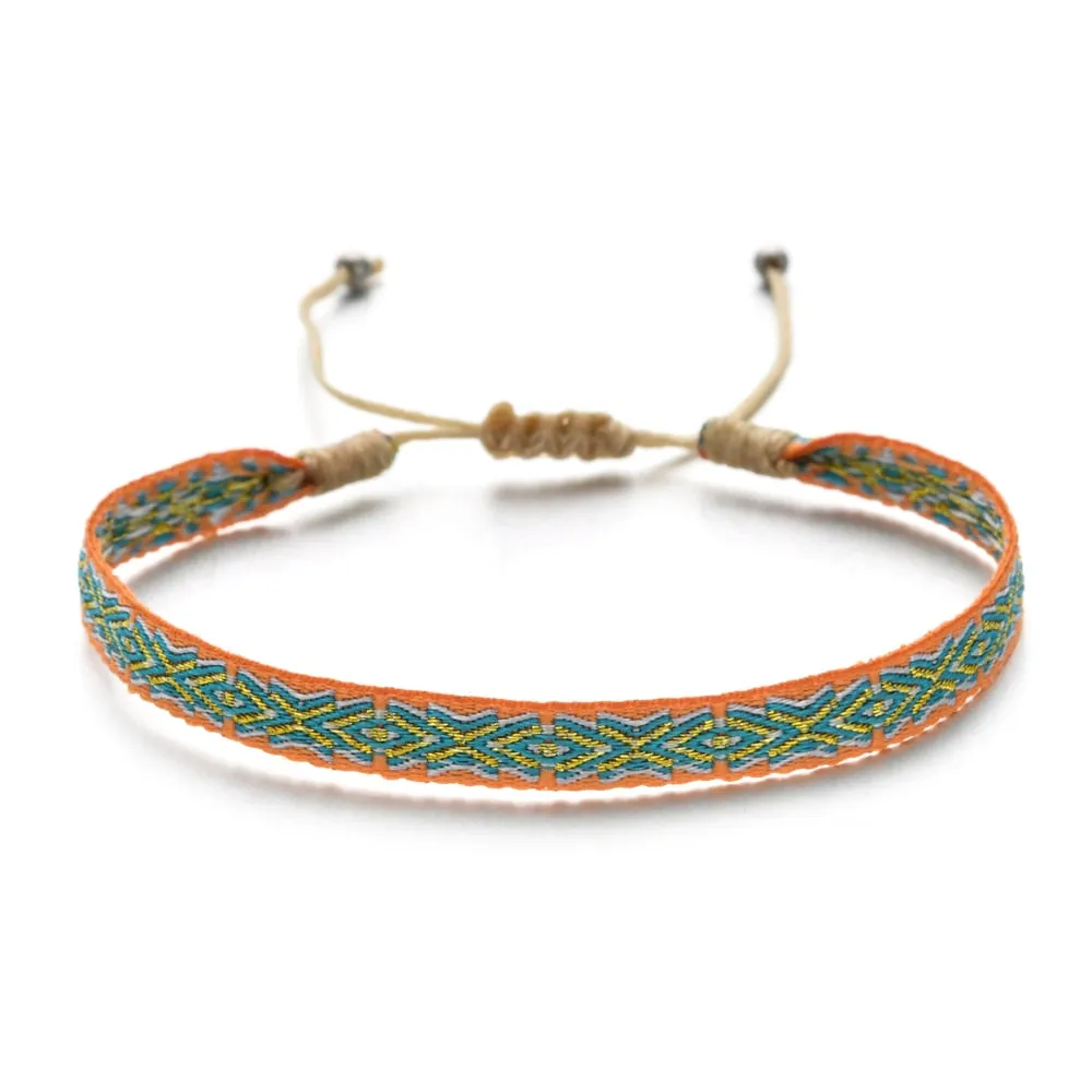 Boho Colorful Woven Rope String Bracelet, Wrap Bracelet, Bohemian Bracelet