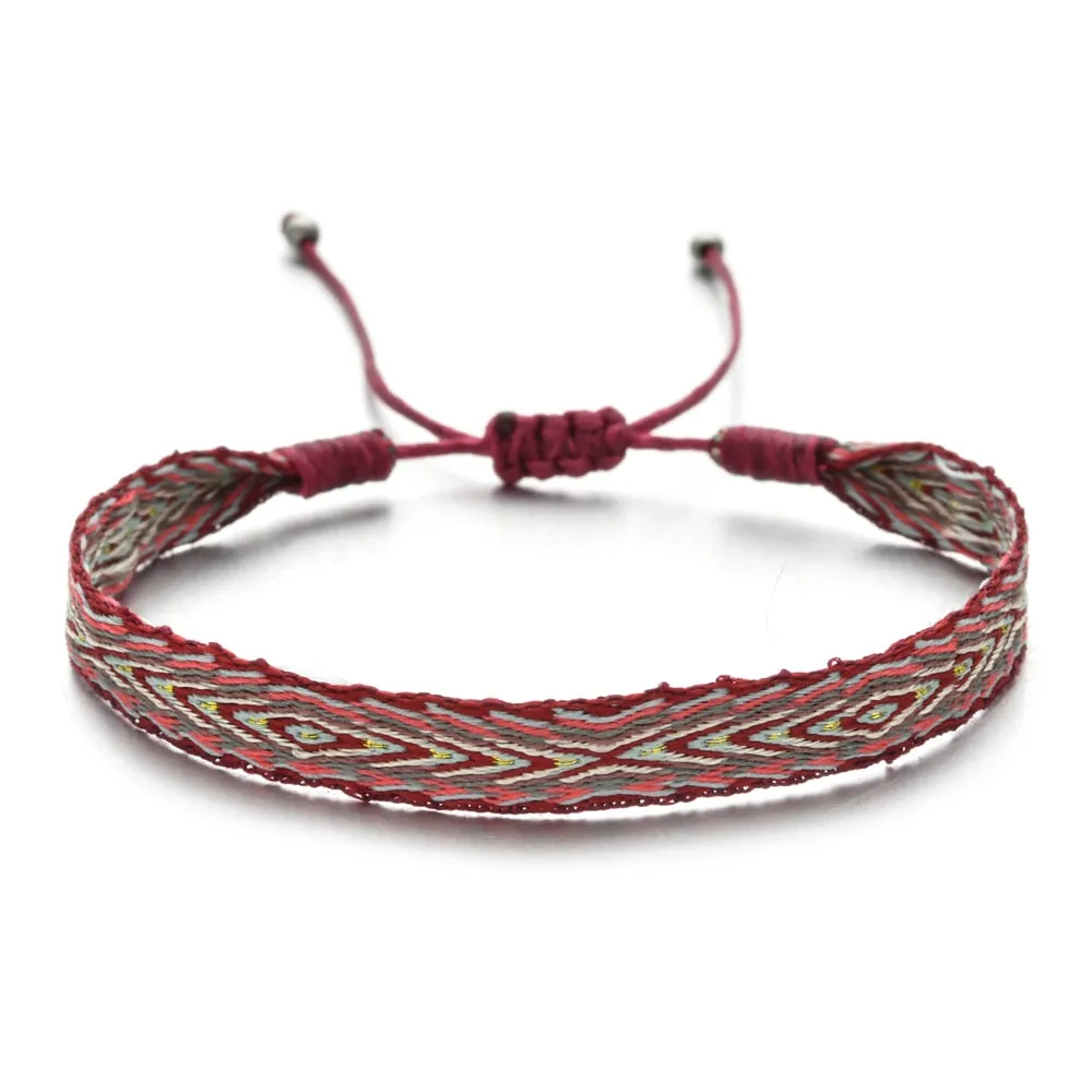 Boho Colorful Woven Rope String Bracelet, Wrap Bracelet, Bohemian Bracelet