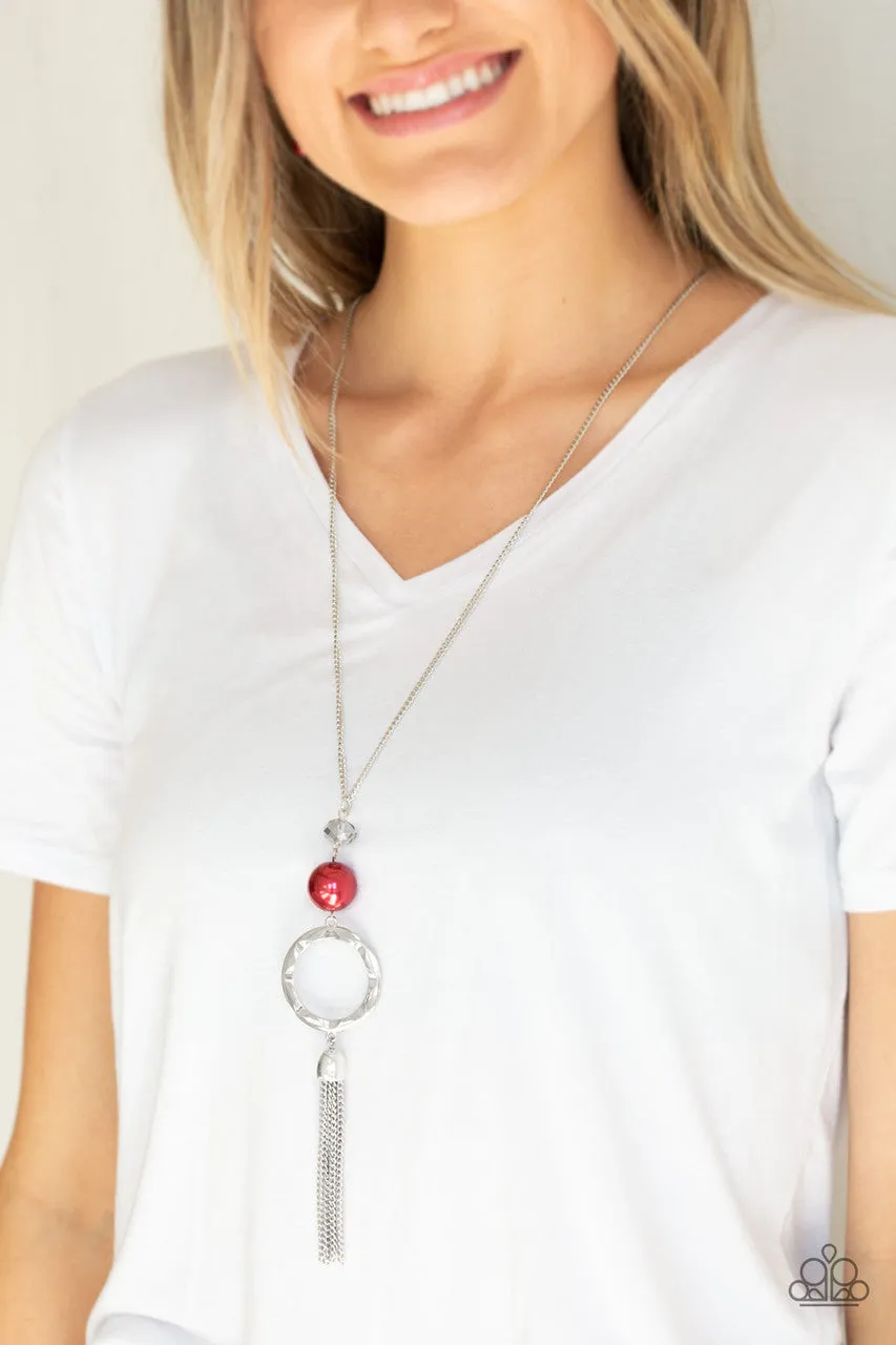 Bold Balancing Act Red Paparazzi Necklace