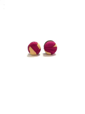 BOTÓN DE AZÚCAR- Mini Studs - Plum and Cream