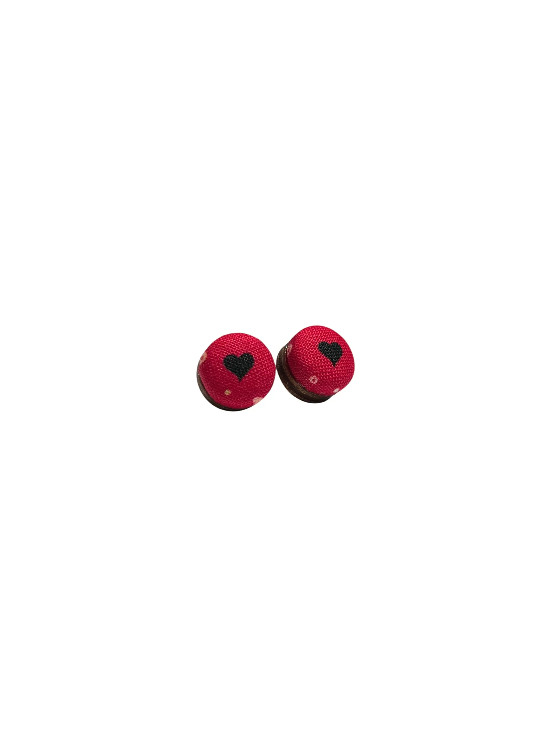 BOTÓN DE AZÚCAR - Small Studs - Red, Black and White Hearts