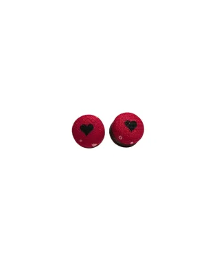 BOTÓN DE AZÚCAR - Small Studs - Red, Black and White Hearts