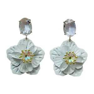 Bouquet Post Earrings White