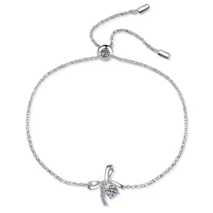 Bow-Knot Round Cut Moissanite Diamond Bracelet