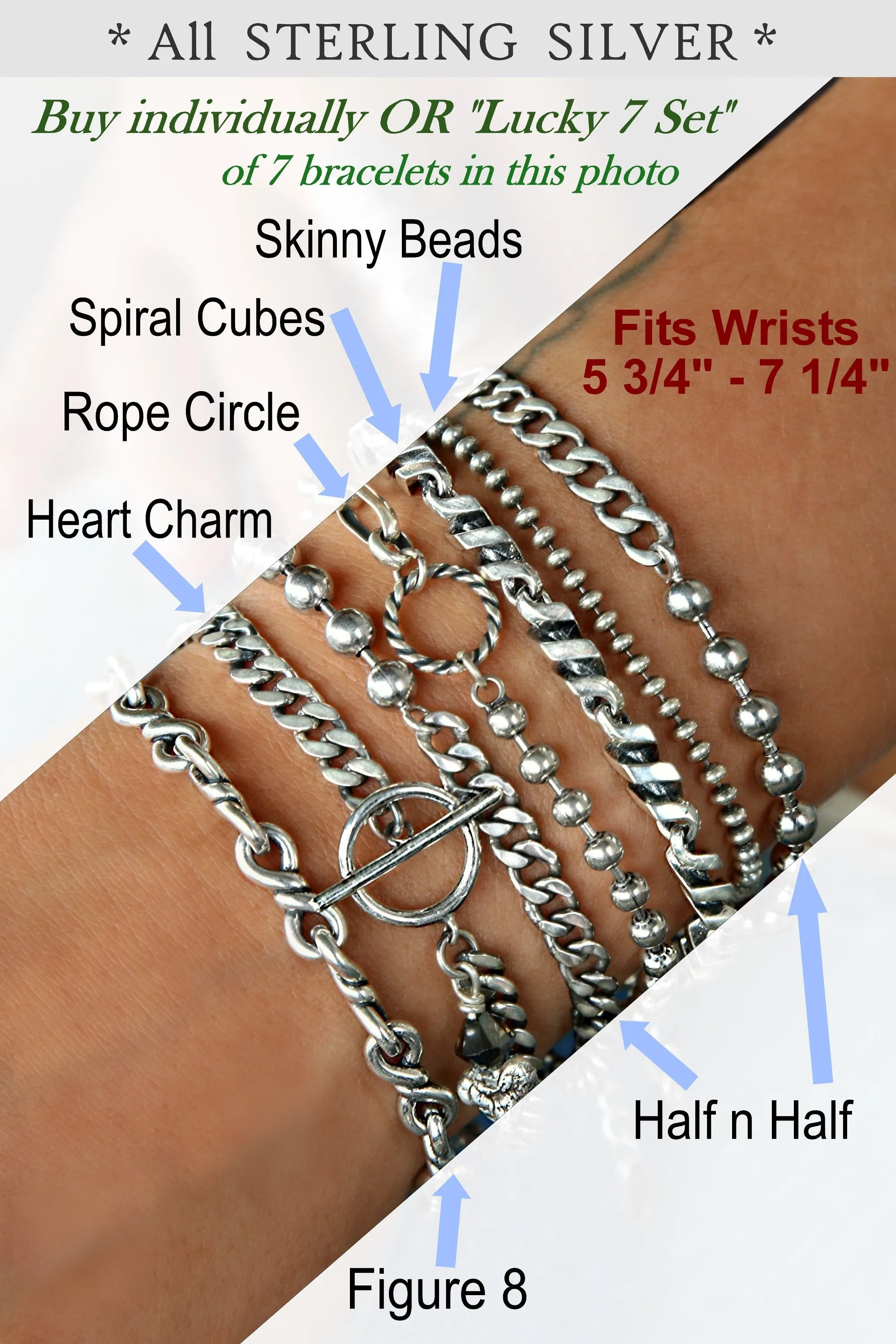 Bracelet Stack Set or SINGLE Bracelet