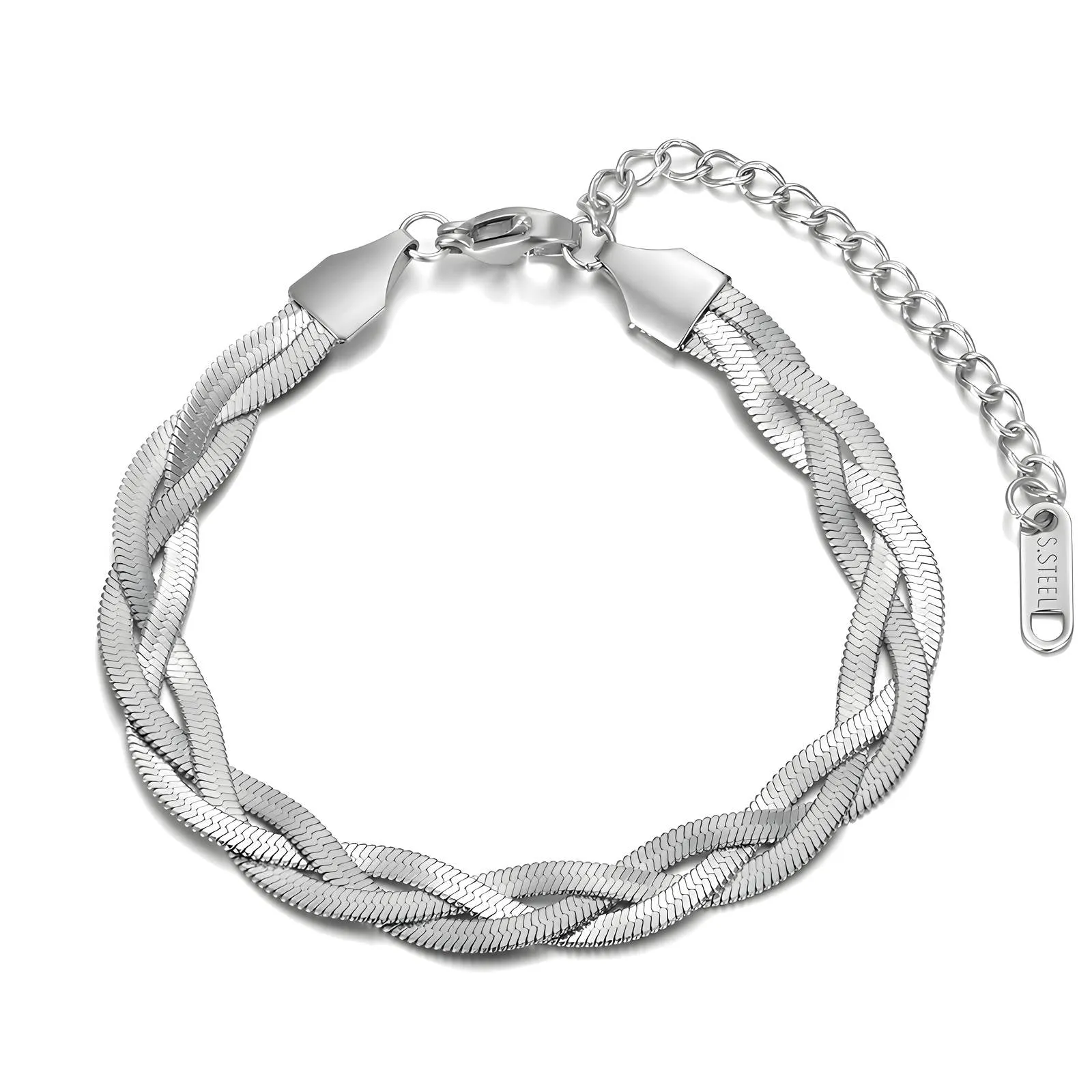 Braided Rope Chain Bracelet – Stainless Steel