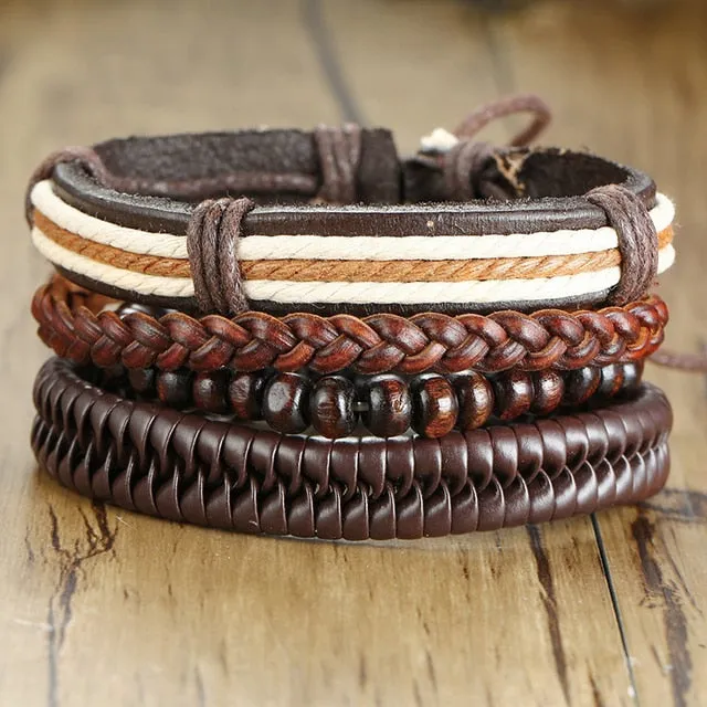 Braided Wrap Leather Vintage Men’s Bracelet