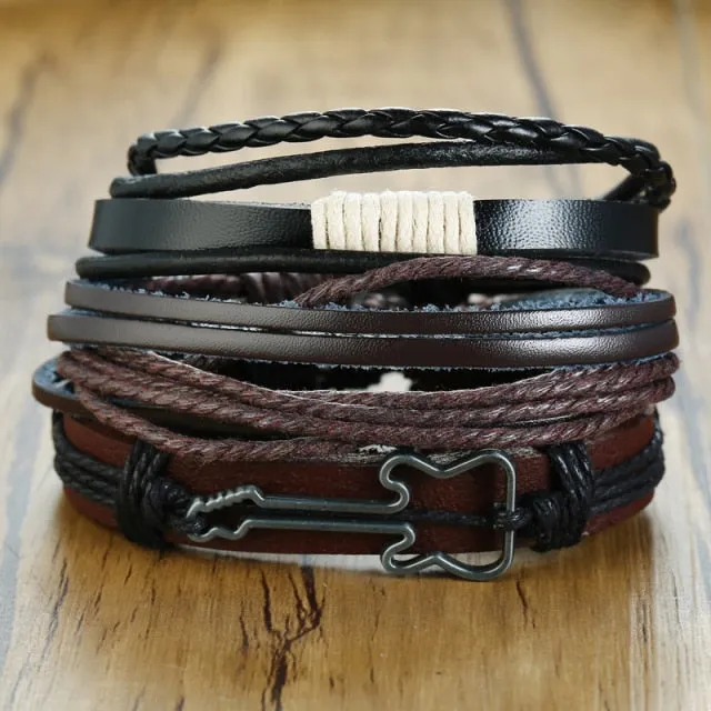 Braided Wrap Leather Vintage Men’s Bracelet
