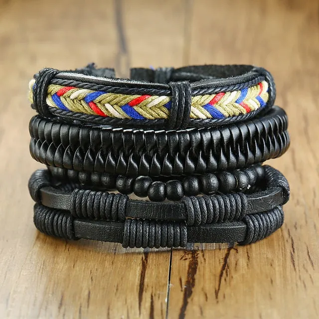Braided Wrap Leather Vintage Men’s Bracelet