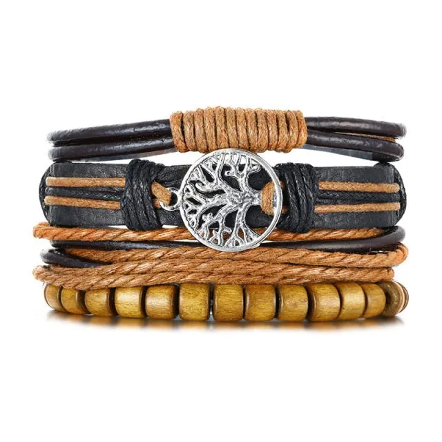 Braided Wrap Leather Vintage Men’s Bracelet