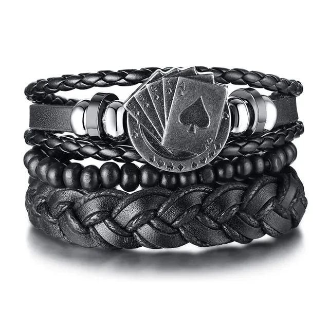Braided Wrap Leather Vintage Men’s Bracelet