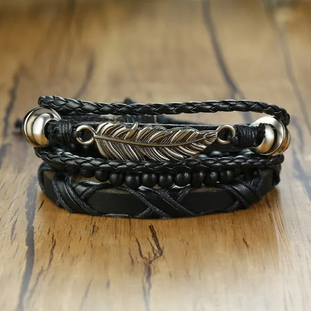 Braided Wrap Leather Vintage Men’s Bracelet