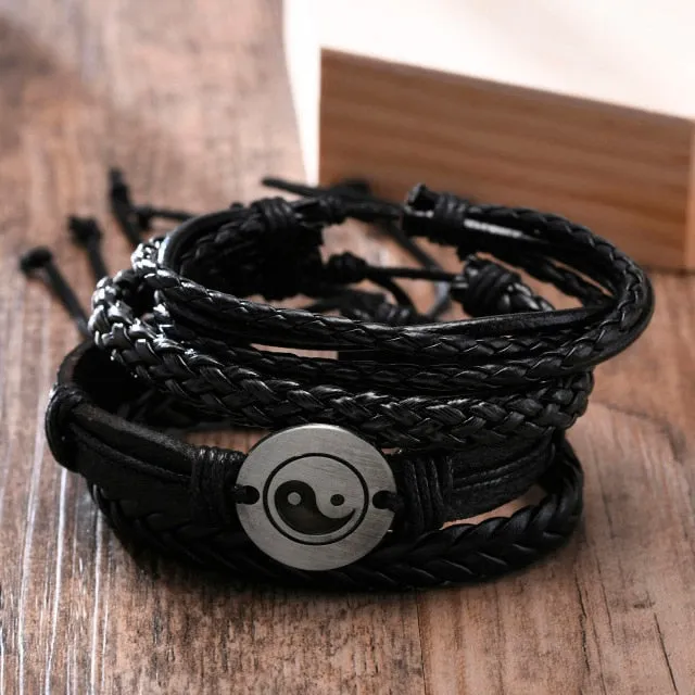 Braided Wrap Leather Vintage Men’s Bracelet