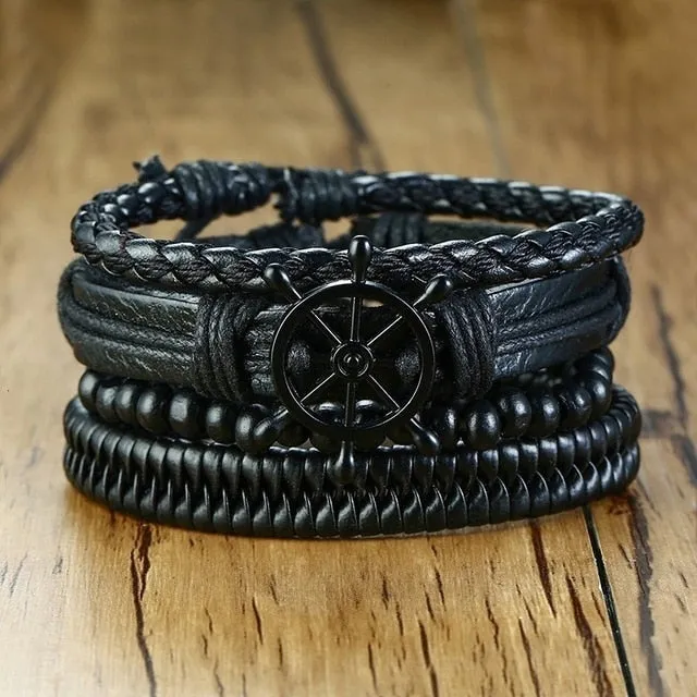 Braided Wrap Leather Vintage Men’s Bracelet