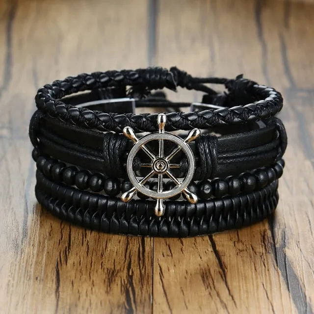 Braided Wrap Leather Vintage Men’s Bracelet