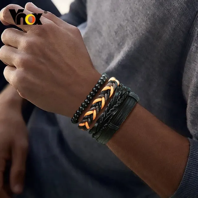 Braided Wrap Leather Vintage Men’s Bracelet