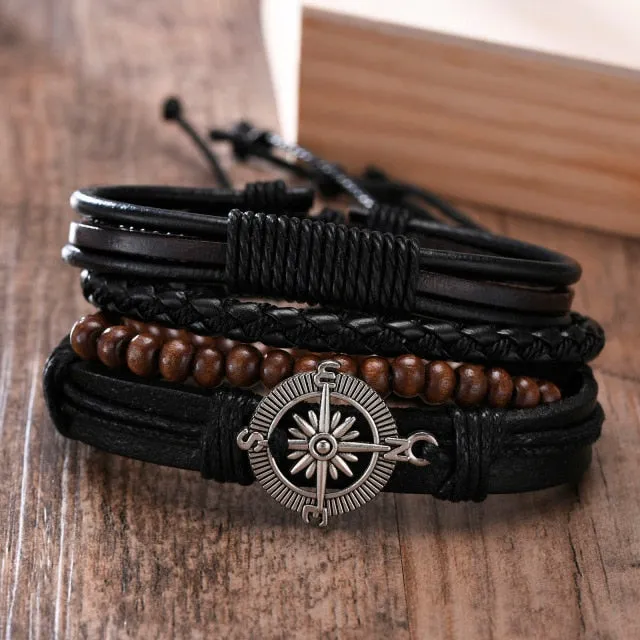 Braided Wrap Leather Vintage Men’s Bracelet