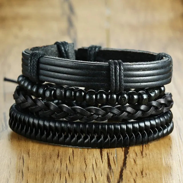Braided Wrap Leather Vintage Men’s Bracelet