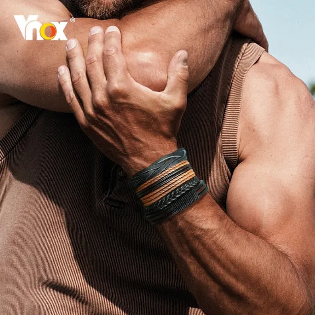 Braided Wrap Leather Vintage Men’s Bracelet