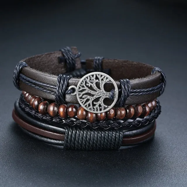 Braided Wrap Leather Vintage Men’s Bracelet
