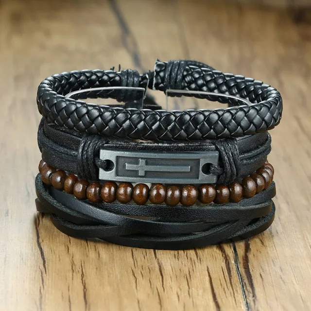 Braided Wrap Leather Vintage Men’s Bracelet