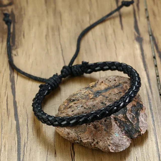 Braided Wrap Leather Vintage Men’s Bracelet