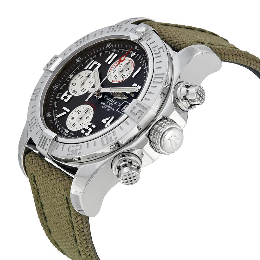 Breitling Avenger II Automatic Chronograph Grey Dial Military Strap Men's WatchA1338111-F564GRFT A1338111-F564-106W-A20BA.1